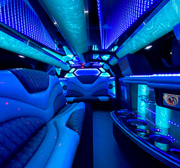 colorful limo interior