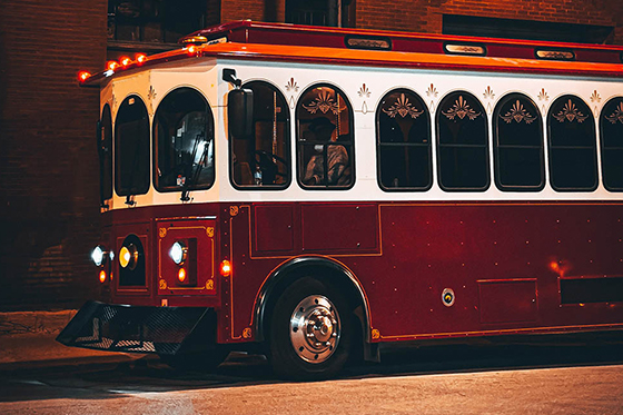 Trolley bus in detroit