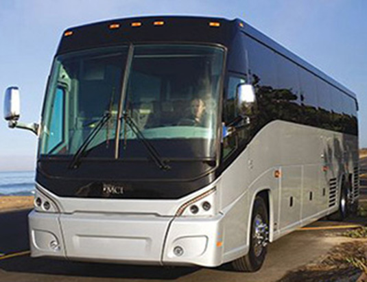 charter bus TV screens