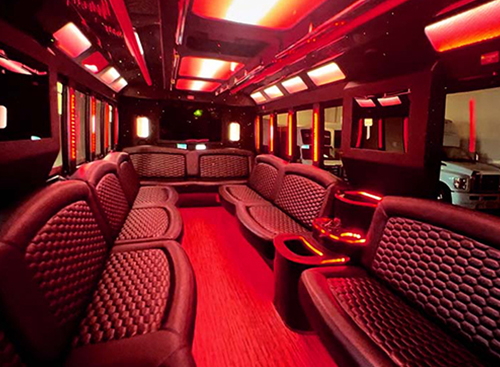 spacious charter bus